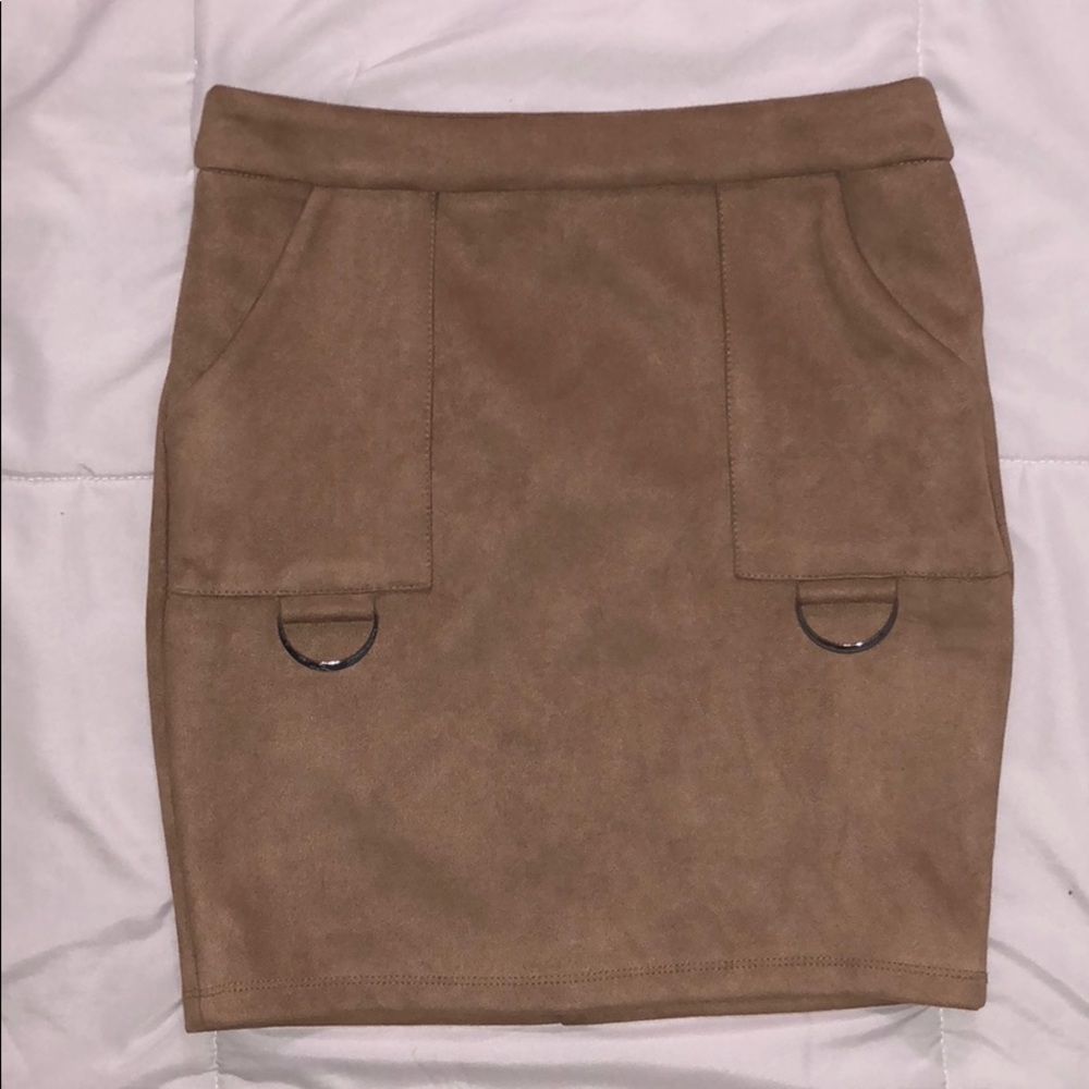 Tan Suede Mini Skirt from LF